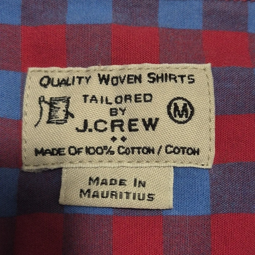J. Crew Red and Blue Checkered Casual Shirt...Size:M